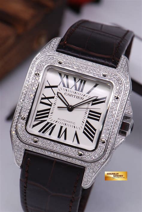 cartier santos 100 diamonds